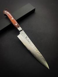 07391 SAKAI TAKAYUKI Нож кухонный универсальный сталь Damascus VG-10, 33 сл. 150 мм, рукоять махагон
