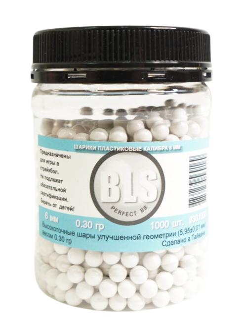 Шары для страйкбола BLS 0,30 г, 1000 штук (белые) банка
