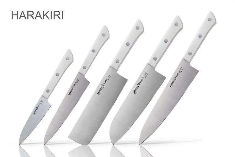 SHR-0250W Набор ножей 5 в 1 "Samura HARAKIRI" коррозионно-стойкая сталь ,ABS пластик