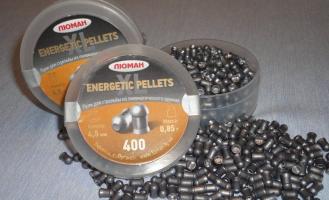 Пневматика Пули 4,5 мм / 0,85 гр / 400 шт / пластик банка / Energetic Pellets, Люман