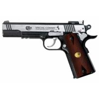 Пневматический пистолет Umarex Colt Special Combat никель с пласт. накладками под дерево