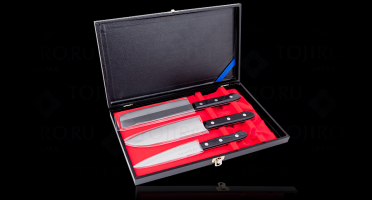 FG-8300, Набор из 3х ножей Tojiro Gift, сантоку 170 мм, Овощной нож 165 мм, Универсальный 140 мм, ста (10225030/220413/0