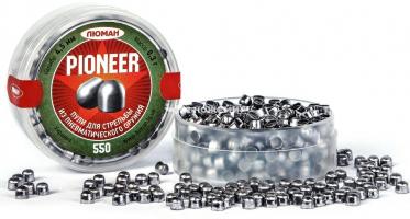 Пневматика Пули круглоголовые 4,5 мм / 0,3 гр / 550 шт / пластик банка / Pioneer, Люман