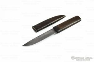 Нож Якутский "средний" сталь дам, венге,деревянные ножны