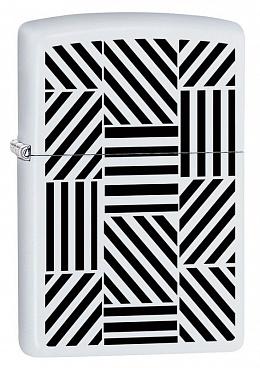 Зажигалка ZIPPO 214 Abstract с покрытием White Matte, латунь/сталь, белая, матовая, 36x12x56 мм