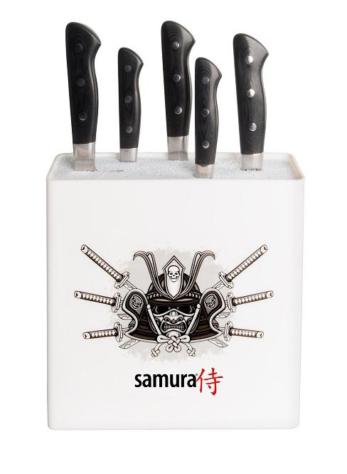 KBH-101S1/K Подставка универсальная для ножей "Samura", 230x225x82 мм, пластик (белая, самурай)