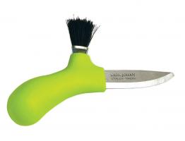 Нож Morakniv Karl-Johan для грибов, нержавеющая сталь, цвет лайм, щетка из конского волоса