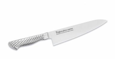 Нож Кухонный Поварской TOJIRO PRO (F-888), длина лезвия 180 мм, сталь VG10, 3 слоя, рукоять сталь, заточка #8000